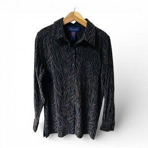 Denim&Co Faux Suede Brown and Black Tunic Shirt Jacket